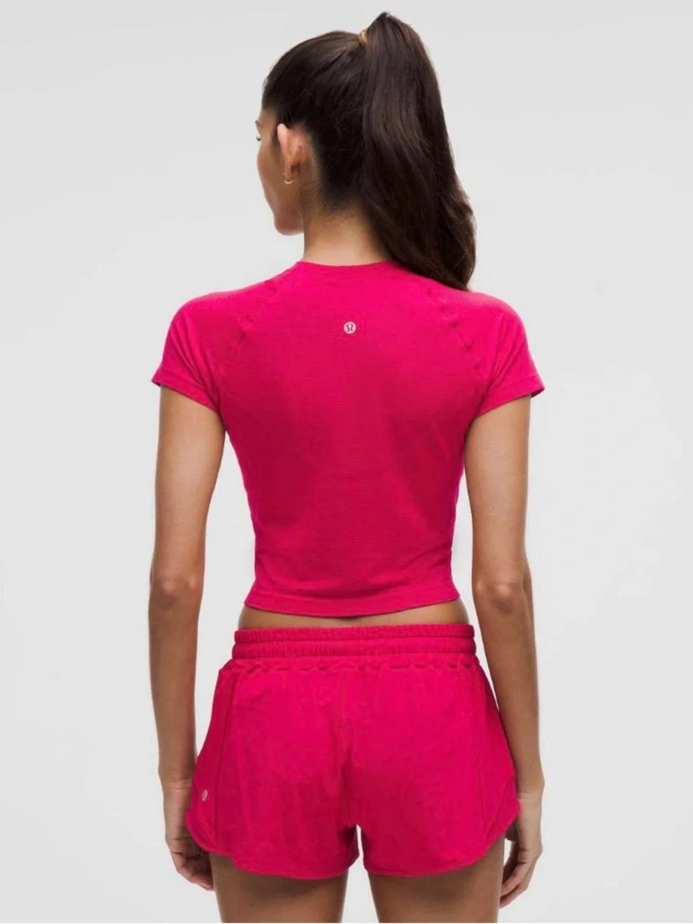 Lululemon Swiftly Tech Cropped Short-Sleeve Shirt 2.0 Pink Dragonfruit / Pink Dr